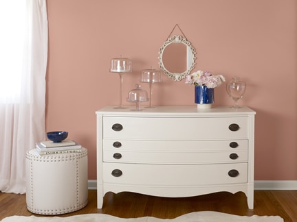Benjamin Moore Color Trends 2013 New Traditional coral bedroom vignette