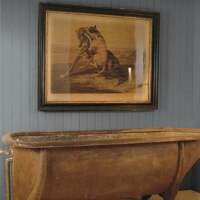 Accent wall painted tamarack gray (DC-45)