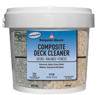 BENJAMIN MOORE PAINT STOP Benjamin Moore Composite Deck Cleaner is a safe, low-VOC, biodegradable cleaner for composite and PVC decking, railings, furniture and fences.boom