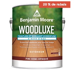 Teinture et scellant d'extérieur hydrofuge à base d’eau Woodluxe - Fini semi-opaque