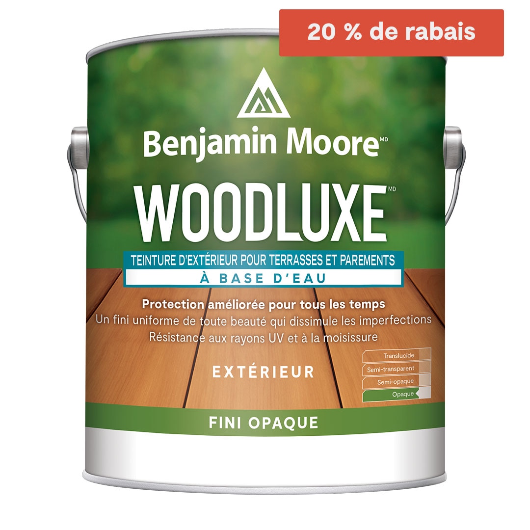 Teinture d'extérieur à base d’eau pour terrasses et parements Woodluxe - Fini opaque Teinture d'extérieur à base d’eau pour terrasses et parements Woodluxe - Fini opaque