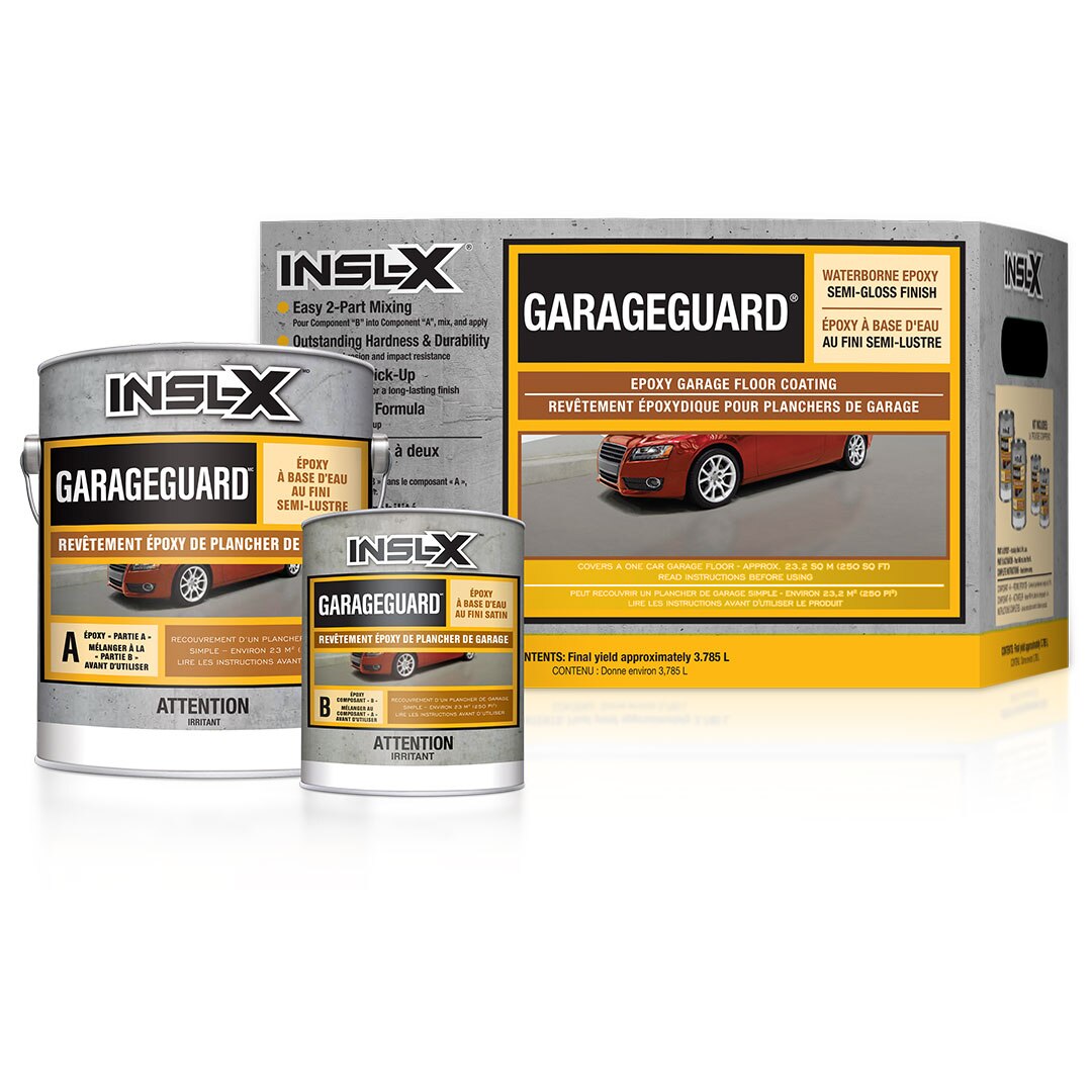 Époxy à base d'eau à deux composants GarageGuard - Fini semi-lustre