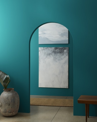 Painted wall with North Sea Green 2053-30