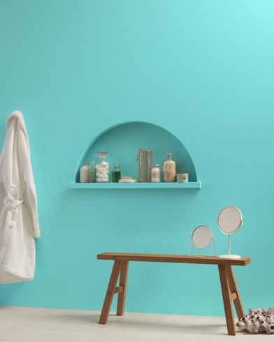 Painted wall with Mexicali Turquoise 662