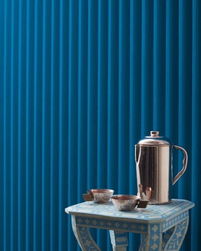 Painted wall with Seaport Blue 2060-30