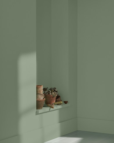 Painted wall with Avon Green HC-126
