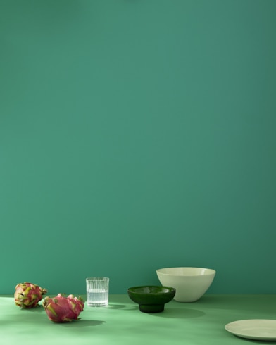 Painted wall with Juniper Green 601