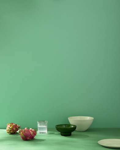 Painted wall with Stokes Forest Green 2035-40