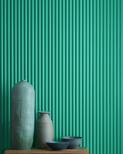 Painted wall with Scuba Green 2046-50