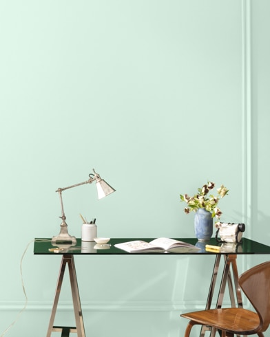 Painted wall with Lido Green 617