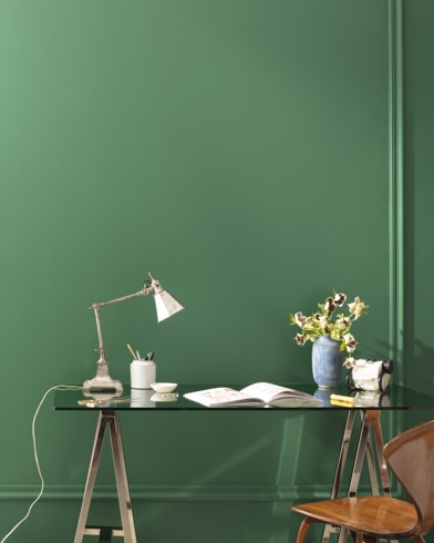 Painted wall with Raleigh Green CW-525