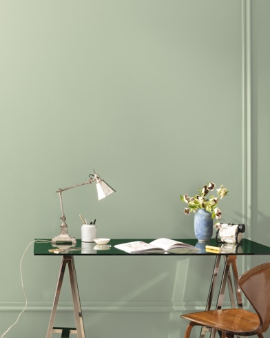 Painted wall with Salisbury Green HC-139