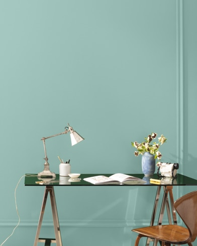 Painted wall with St. Lucia Teal 683