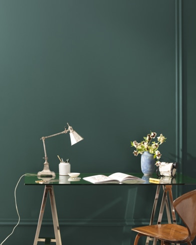 Painted wall with Tarrytown Green HC-134