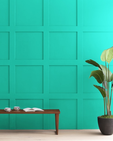 Painted wall with Bahama Green 2045-40