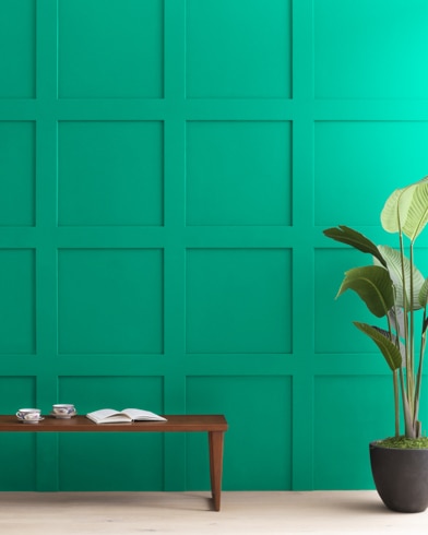 Painted wall with Green Leaf 2045-30