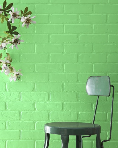 Painted wall with Citrus Green 2032-40