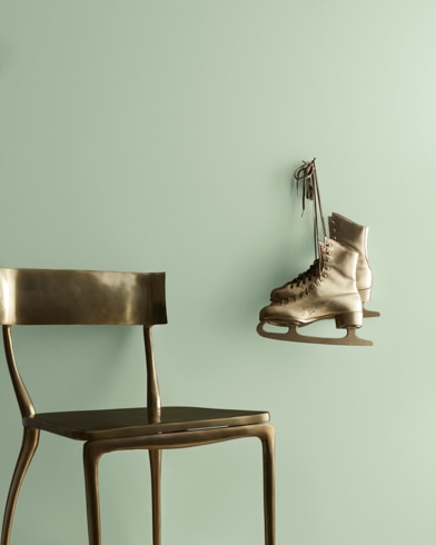 Painted wall with Desert Green 443
