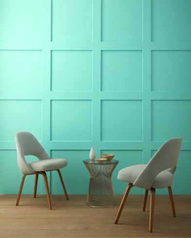 Painted wall with Caribe Green 2042-50