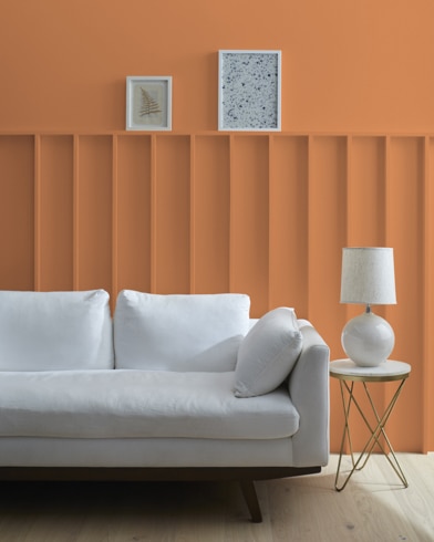 Painted wall with Peach Brandy 112