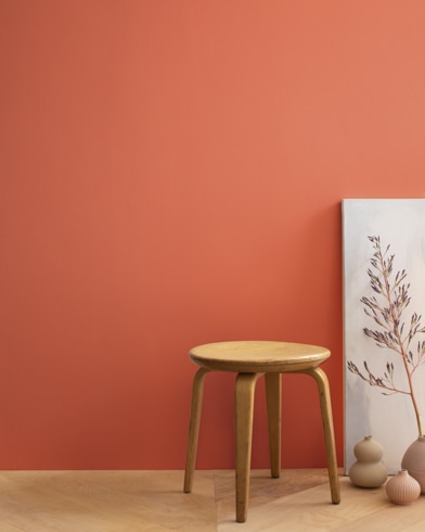 Painted wall with Rich Coral 28