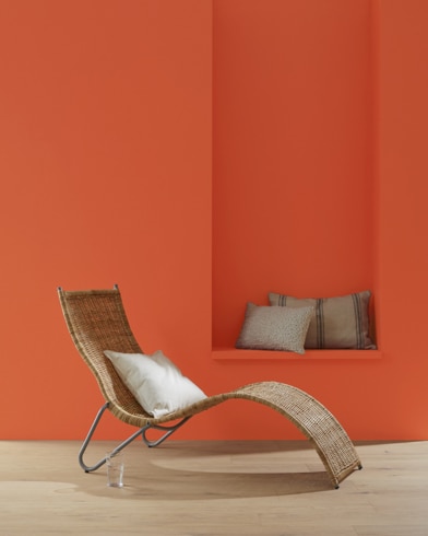 Painted wall with Tropical Orange 2170-20