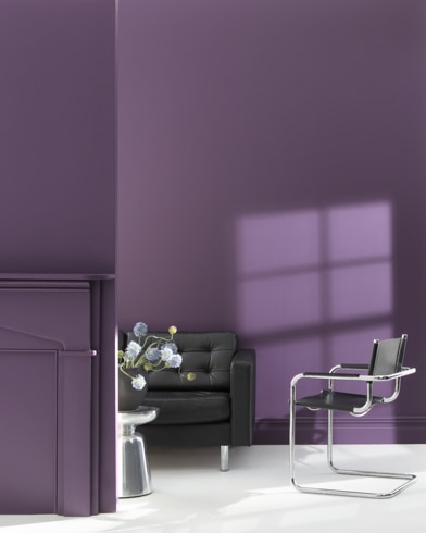 Painted wall with Purple Lotus 2072-30