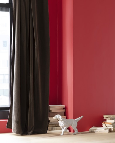 Painted wall with Currant Red 1323