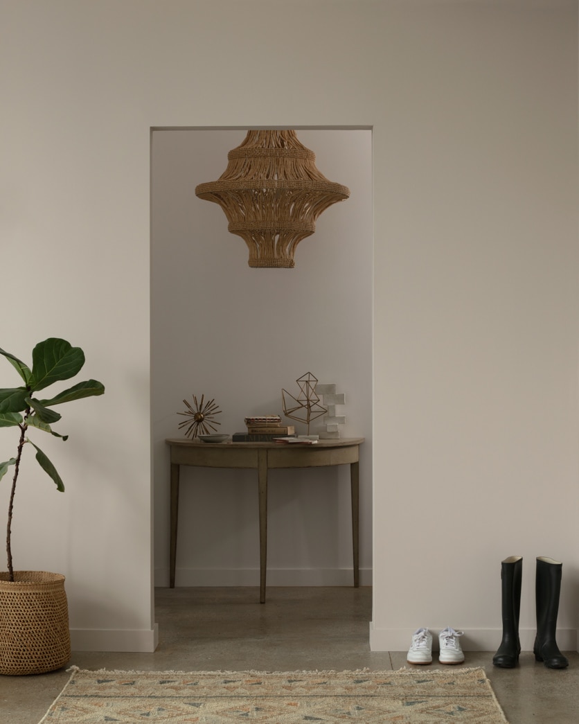 Benjamin Moore - Chalk White 2126-70 reflects the warmth of the afternoon  light.