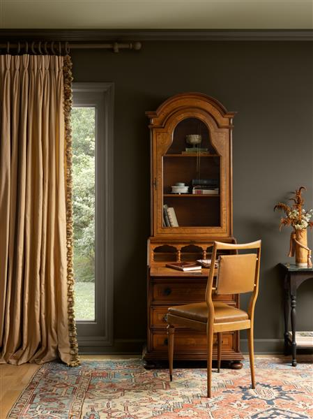 A vintage desk within a room painted in Durango 2137-30, part of the Colour Trends 2027 collection.