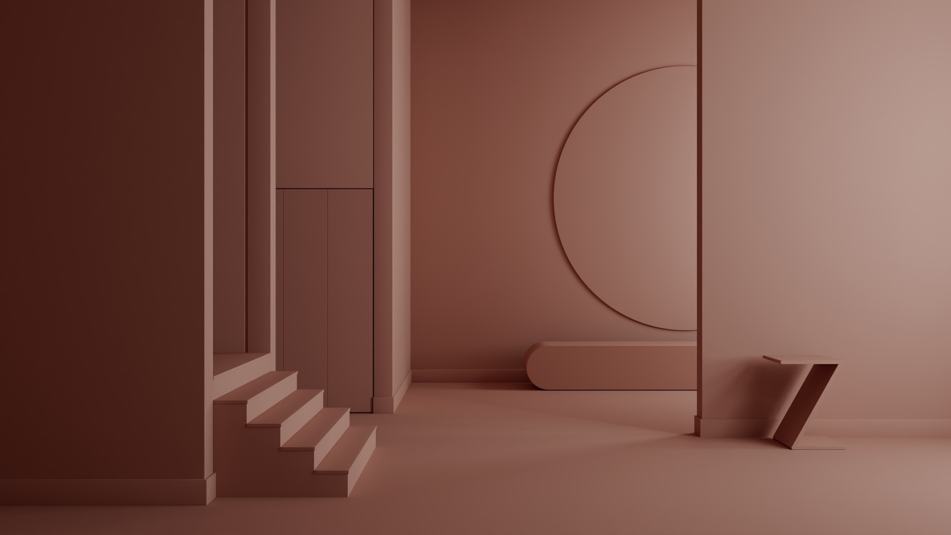 Sedona Clay 2174-30 in ambient light — Benjamin Moore lighting study